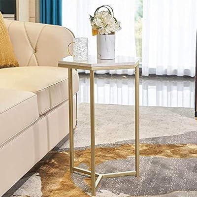 HAWOO Gold Side Table, Marble End Table, Modern Nightstand Accent Table for Small Spaces, Decorat... | Amazon (US)
