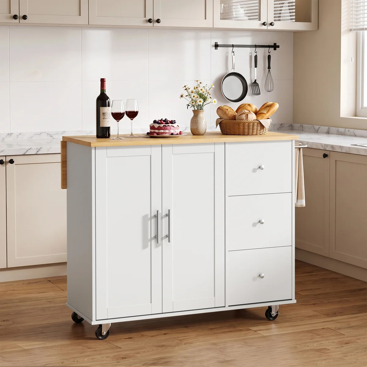 Arnola 39.7" W Kitchen Island Cart | Wayfair North America