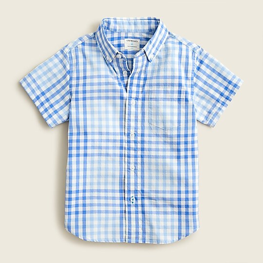 Boys' short-sleeve shirt in gingham | J. Crew US