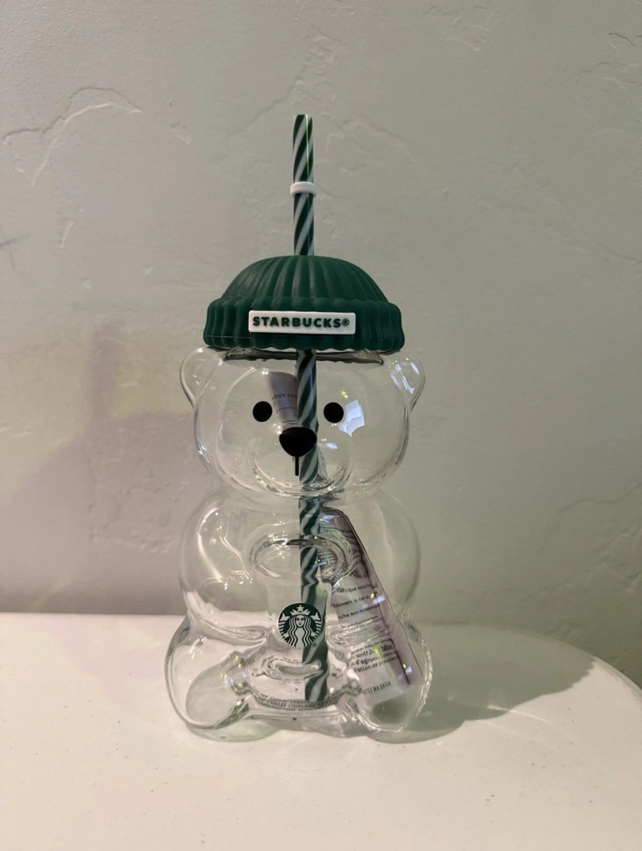 Starbucks 2025 Bearista BEAR Glass Jar Cold Cup Tumbler Straw Holiday Christmas | eBay US