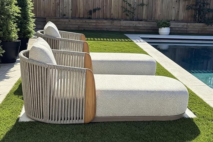 PURPLE LEAF Olefin Patio Chaise Lounge Chair Outdoor Set of 2, Upholstered Pool Lounge Chairs for... | Amazon (US)