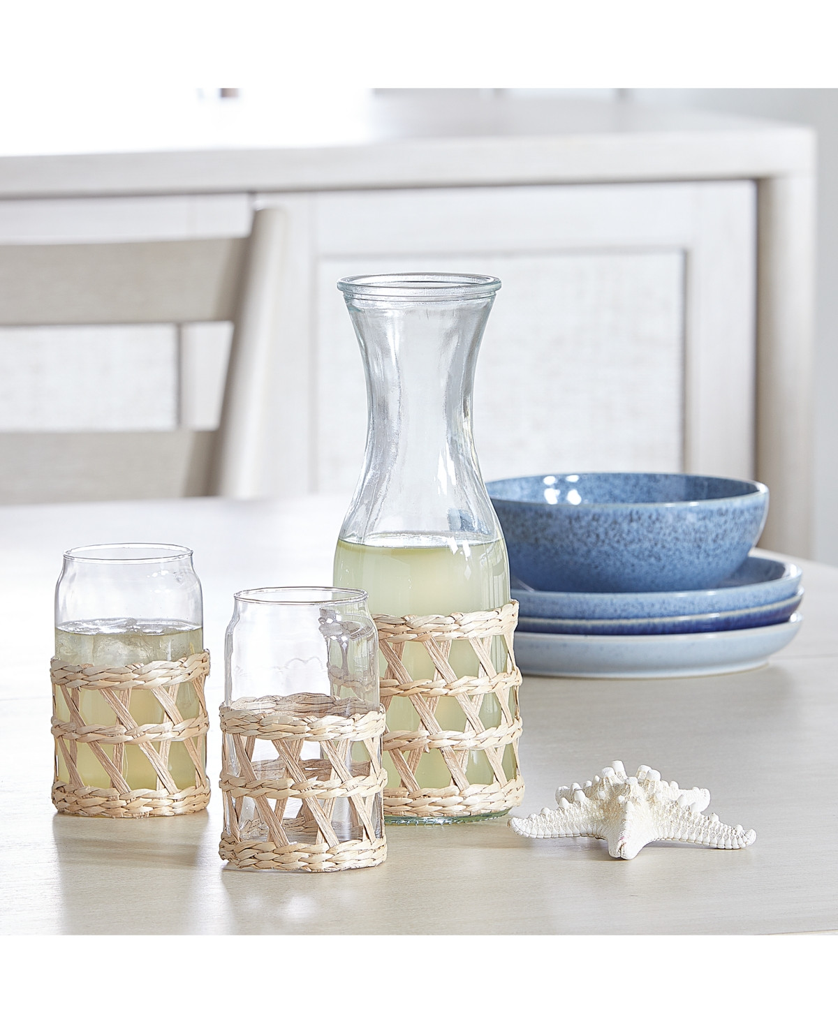 The Cellar Coastal Rattan & Glass Carafe, Created for Macy's | Macy's