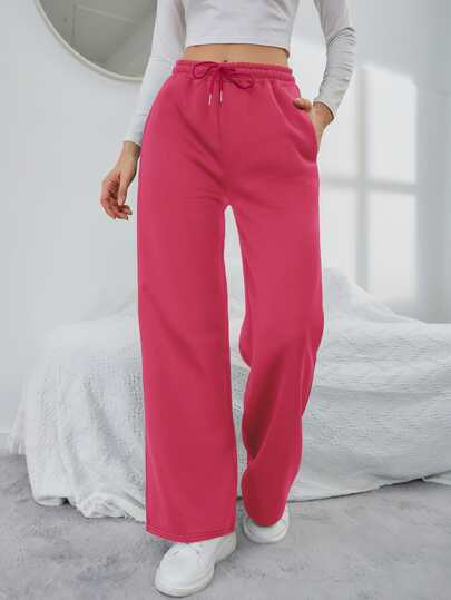 Solid Drawstring Slant Pocket Sweatpants | SHEIN