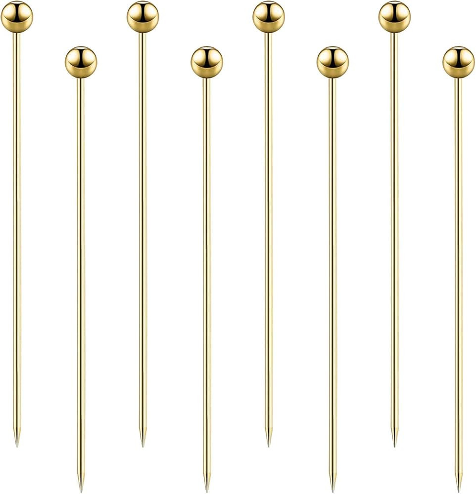 8PCS Cocktail Picks Stick, Stainless Steel Cocktail Martini Picks, Reusable Metal Cocktail Skewer... | Amazon (US)