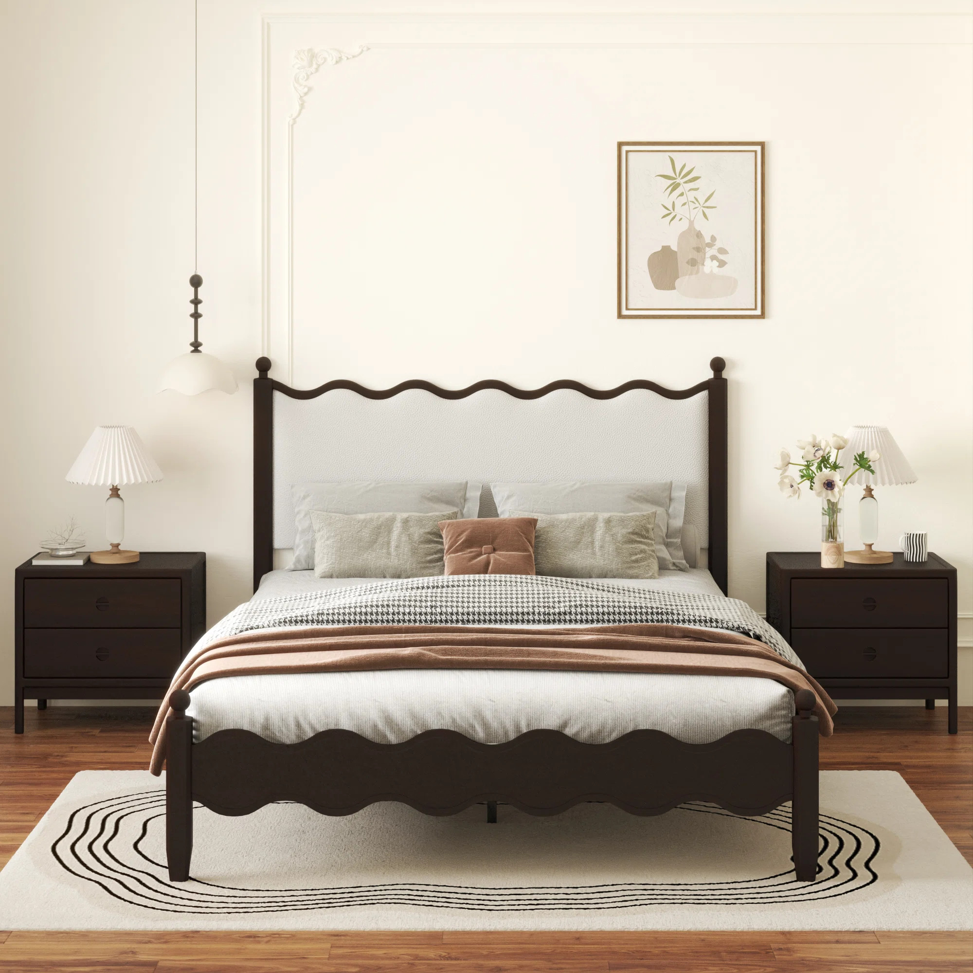 Ines Wood Bed Frame with Upholstered Headboard | Wayfair North America