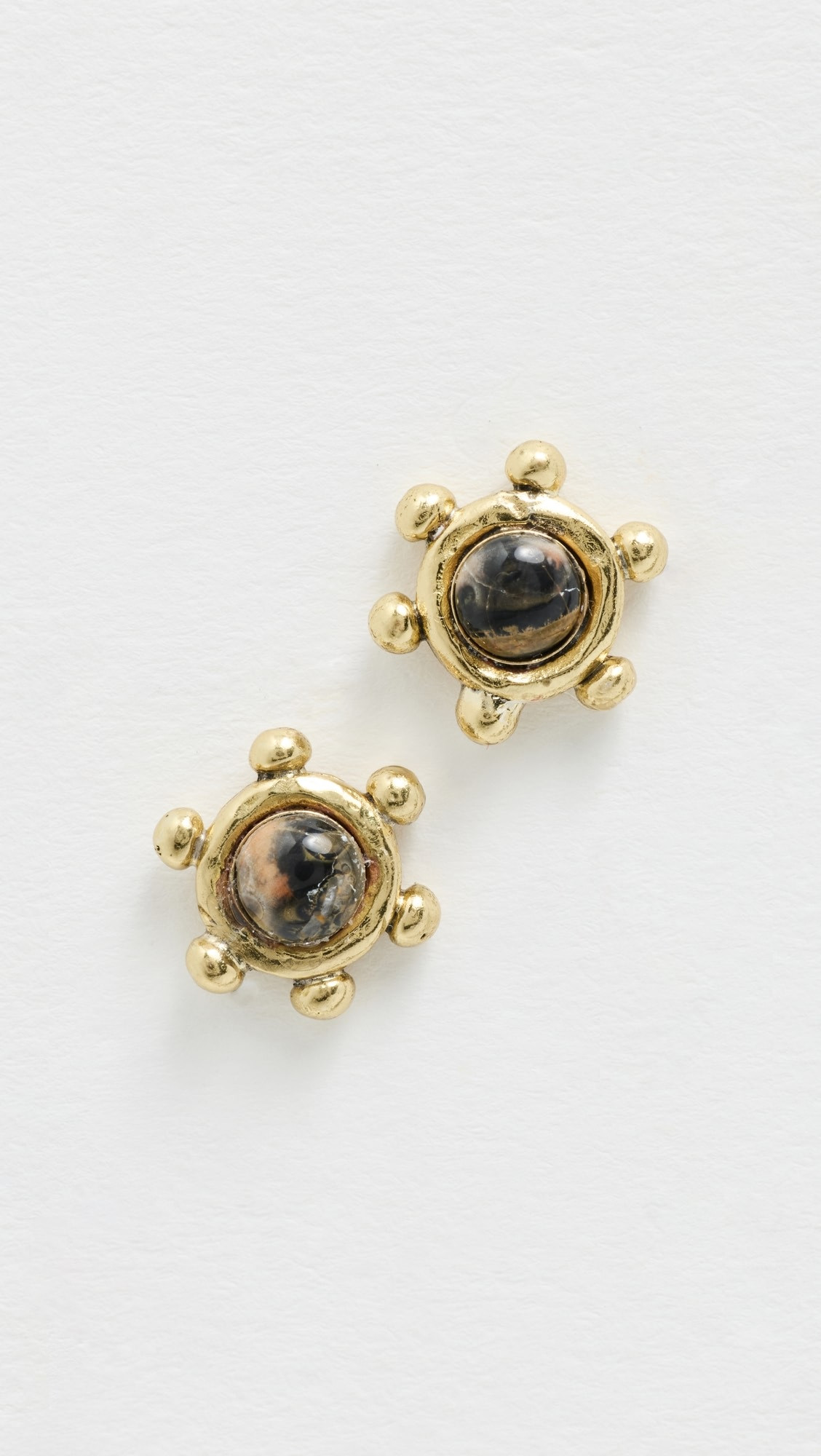 Hana Spotted Jasper Granulated Stud Earrings | Shopbop