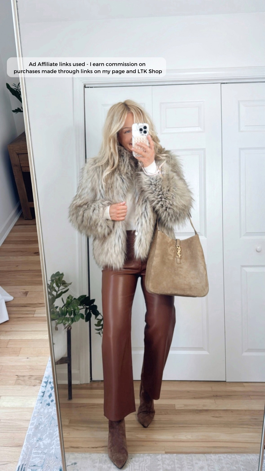 Faux fur coat outfit
Winter dinner outfit 
