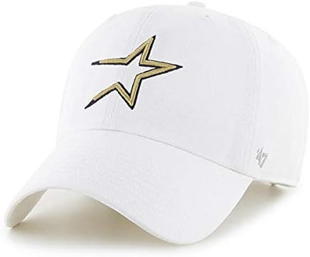 '47 Brand Houston Astros Clean Up Dad Hat Cap Strapback Cooperstown White/Gold | Amazon (US)