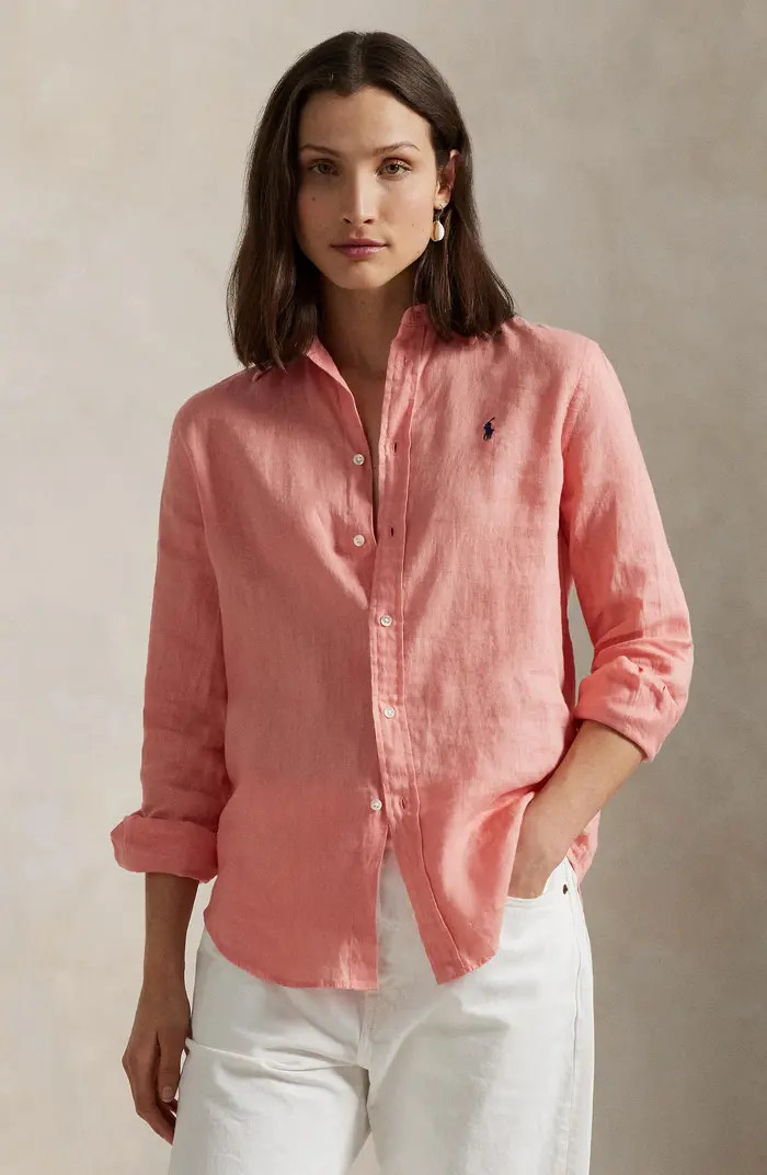 Classic Fit Linen Button-Up Shirt | Nordstrom