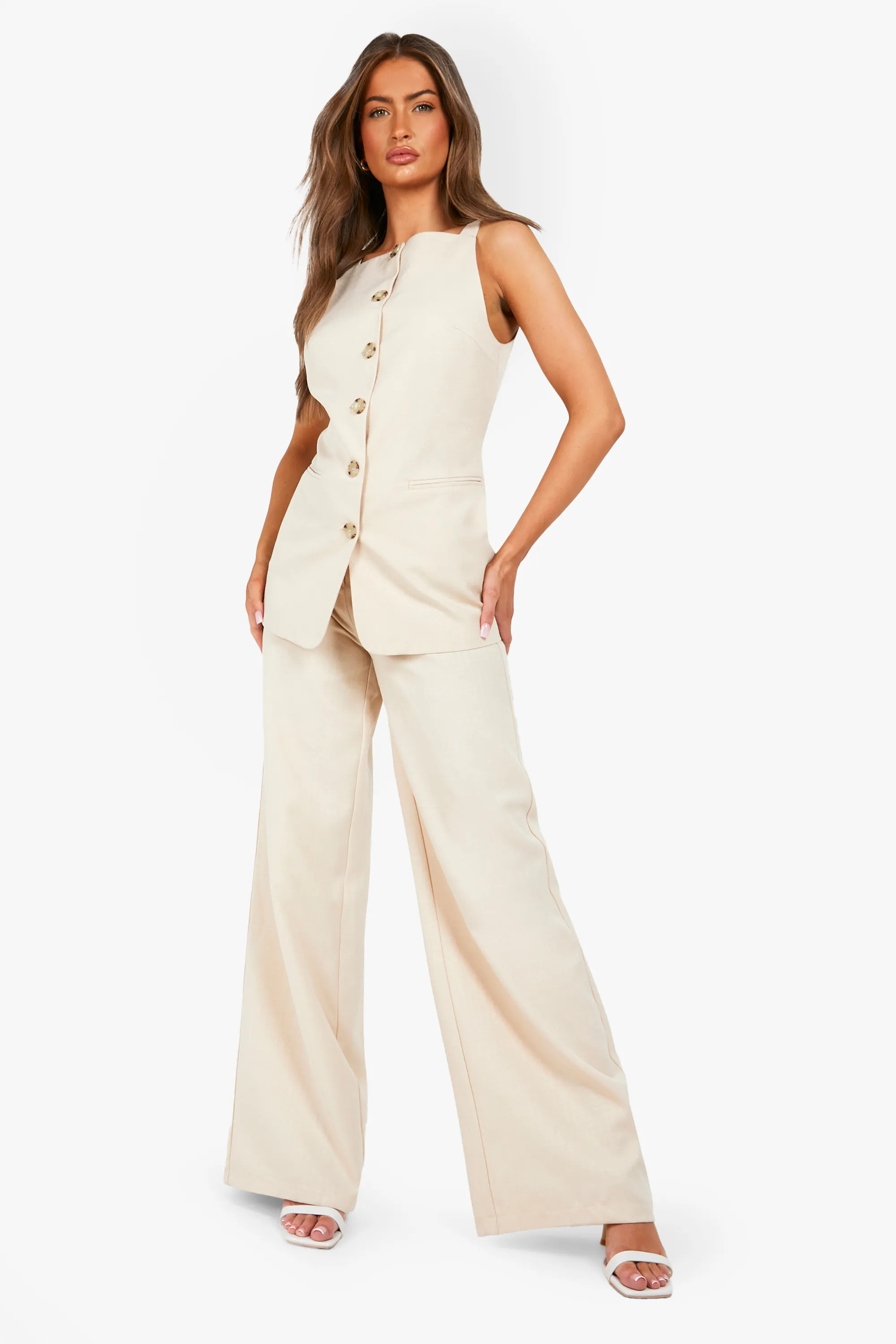 Textured Wide Leg Trousers | boohoo (US & Canada)