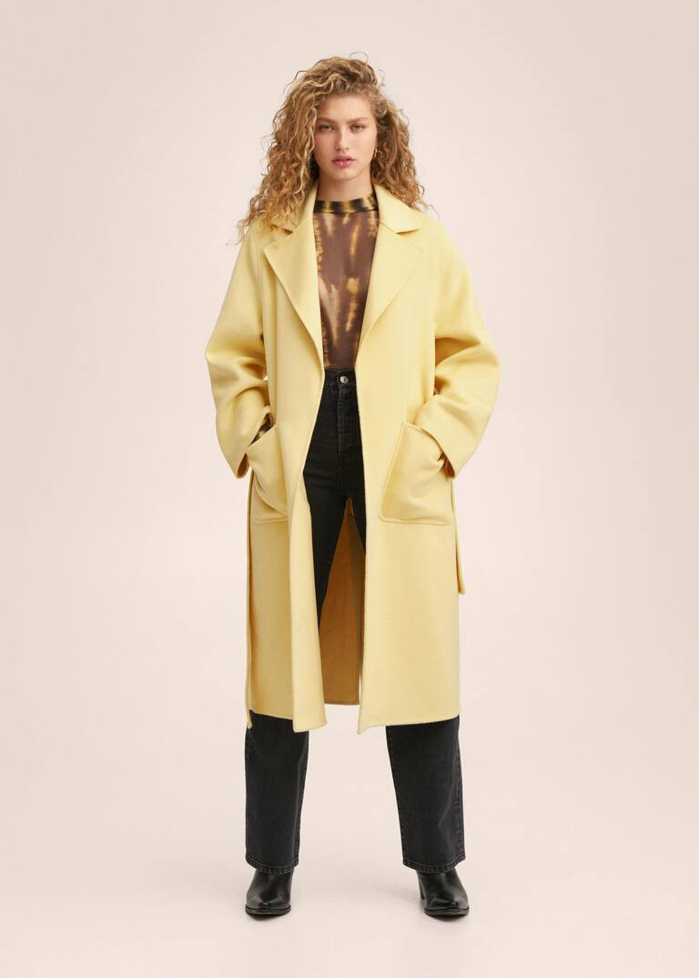 Belt handmade coat -  Women | Mango USA | MANGO (US)
