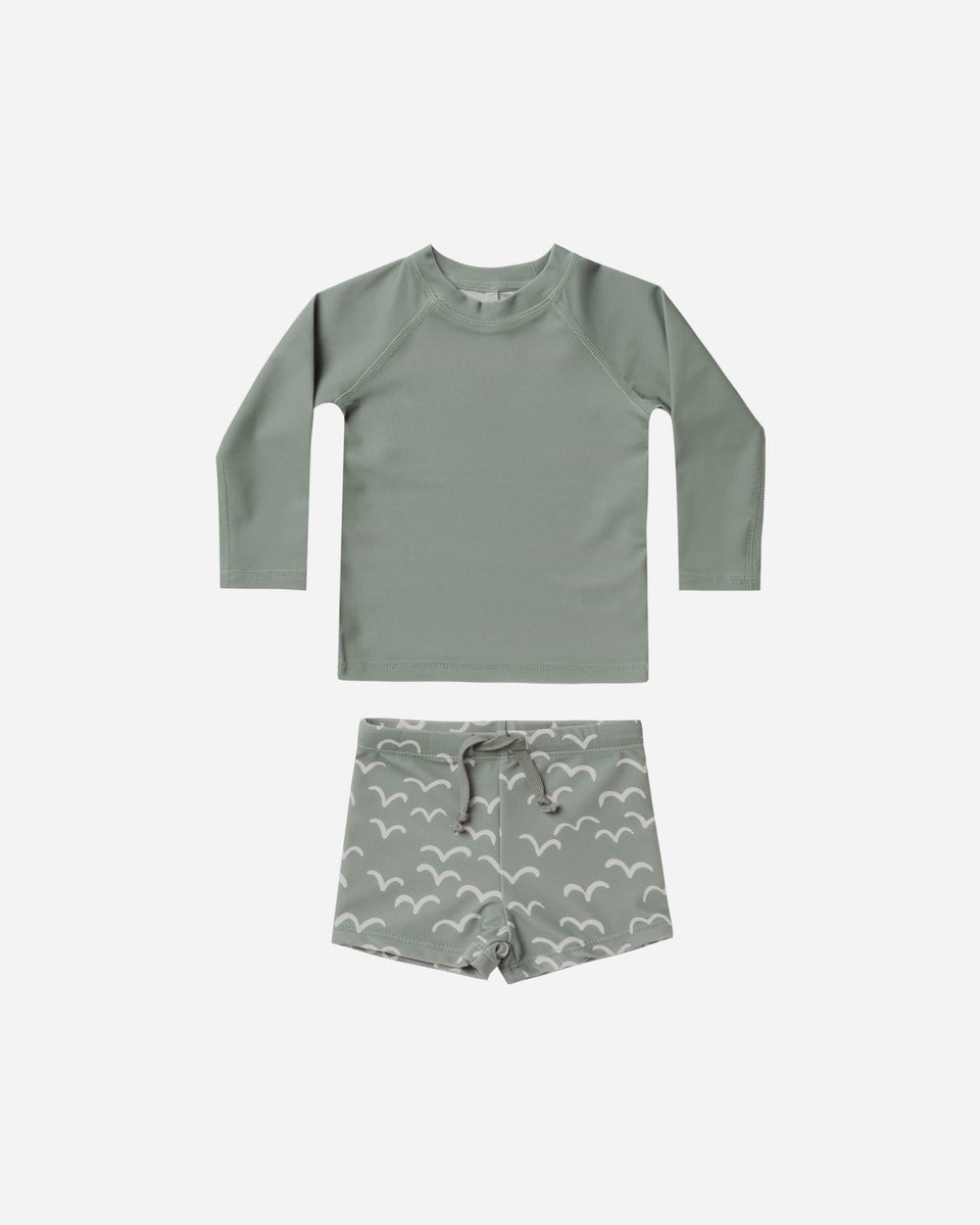 rashguard boys set | aqua | Rylee + Cru