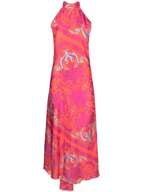 motif-print halterneck dress | Farfetch (US)