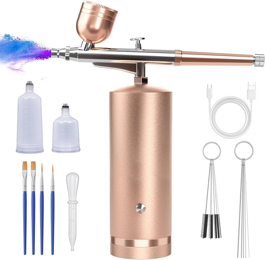 Airbrush Kit With Compressor - 48PSI Rechargeable Cordless Non-Clogging High-Pressure Air Brush S... | Amazon (US)