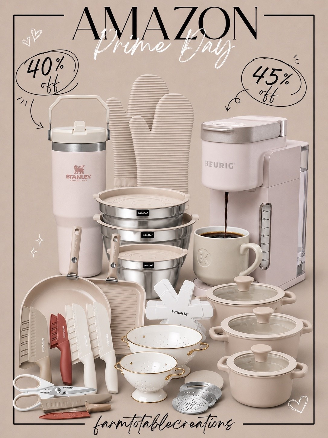 Prime Day Kitchen Deals You’ll Actually Use 🤍

These are the Amazon Prime Day finds that make everyday life a little easier—and they’re all on major sale! From the Keurig at 45% off to the Stanley tumbler at 40% off, plus gorgeous cookware, food storage, knives, and kitchen essentials, these are the deals worth grabbing before they sell out.

Follow @farmtotablecreations on Instagram for more cozy home finds and trending decor.

✨ Shop my favorite Prime Day kitchen deals, including the Keurig, Stanley tumbler, cookware, knives, food storage containers, and baking essentials linked in my LTK! #LTKHome #AmazonPrimeDay #PrimeDayDeals #AmazonKitchen #KitchenFinds #StanleyCup #Keurig #HomeDeals #KitchenEssentials #AmazonHome #LTKSaleAlert #CozyHomeFinds

#LTKSaleAlert #LTKHome
