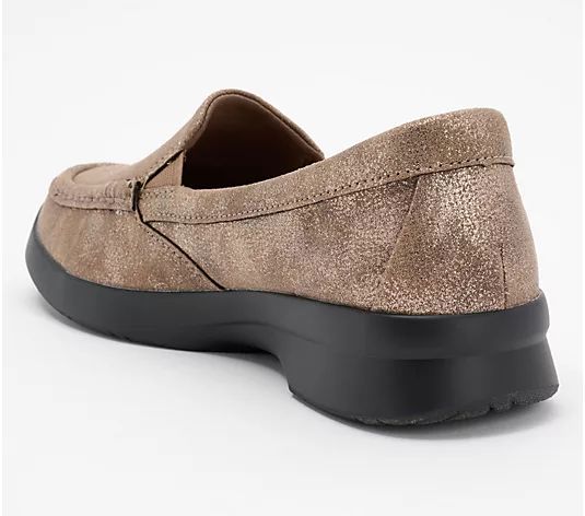 Clarks Collection Leather/Textile Slip-Ons - Ellowyn Lux - QVC.com | QVC