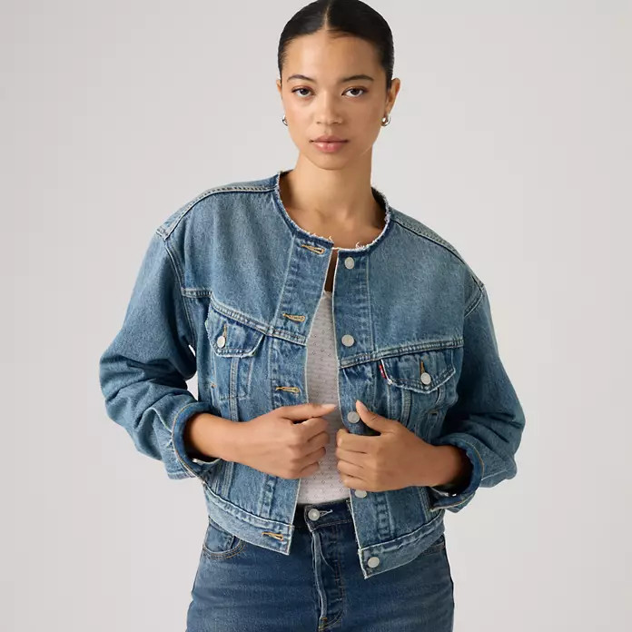 90s Collarless Cropped Trucker Jacket | Levi's US