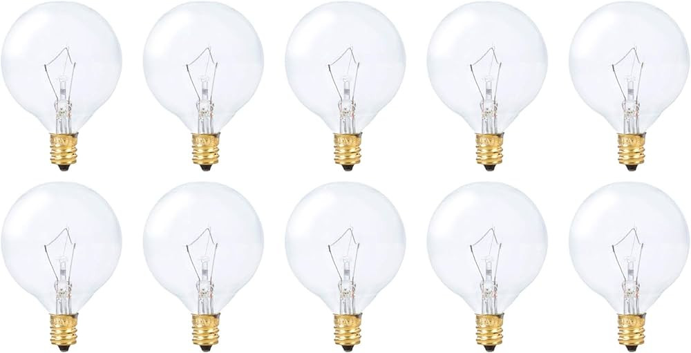 Simba Lighting Small Globe G16.5 Round Bulb 25W E12 Candelabra Base (10 Pack) for Chandelier, Cei... | Amazon (US)