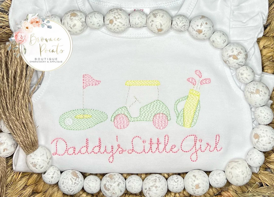 Golf Trio Pink Embroidered Personalized Golf Shirt Girls - Etsy | Etsy (US)