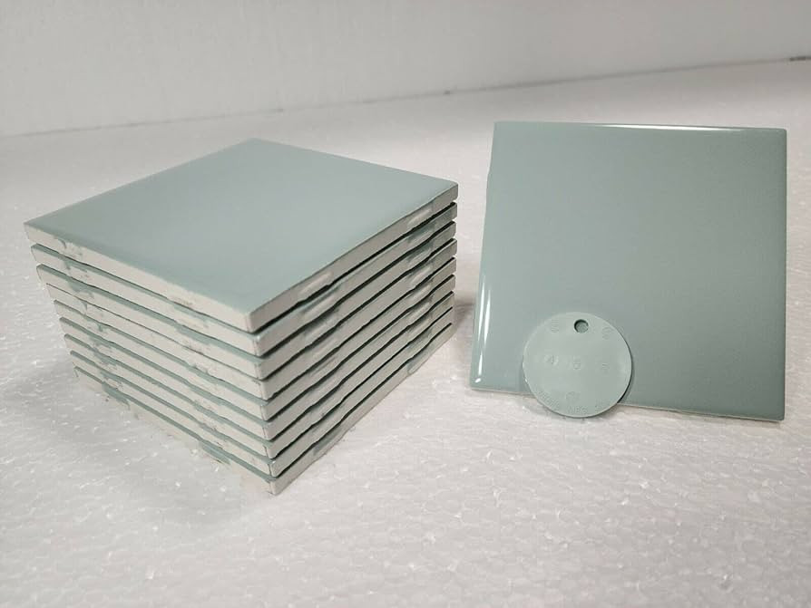 Daltile Seafoam Green 4 inch Ceramic Tile 4.25 in 4x4 Subway Square Shower Bathroom Kitchen Backs... | Amazon (US)