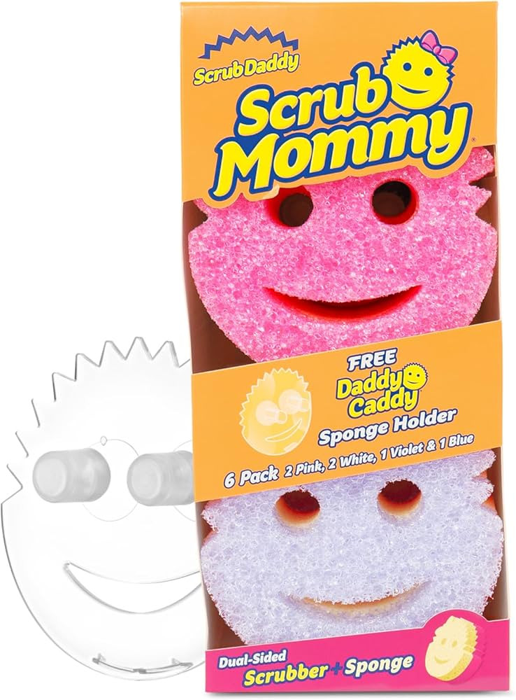 Scrub Daddy Scrub Mommy 6ct + Daddy Caddy - Scratch-Free Multipurpose Dish Sponge + Sponge Holder... | Amazon (US)
