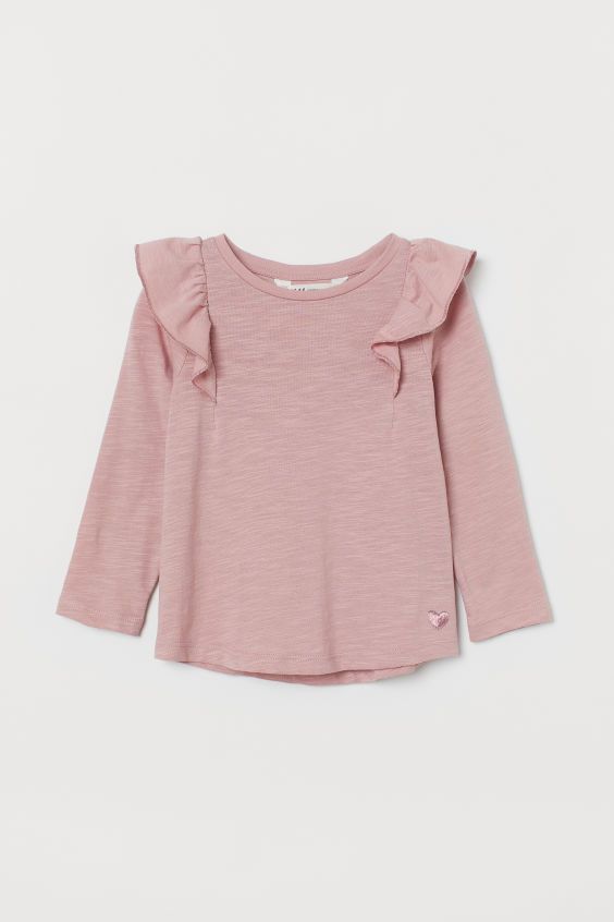 Jersey Top with Ruffles | H&M (US + CA)