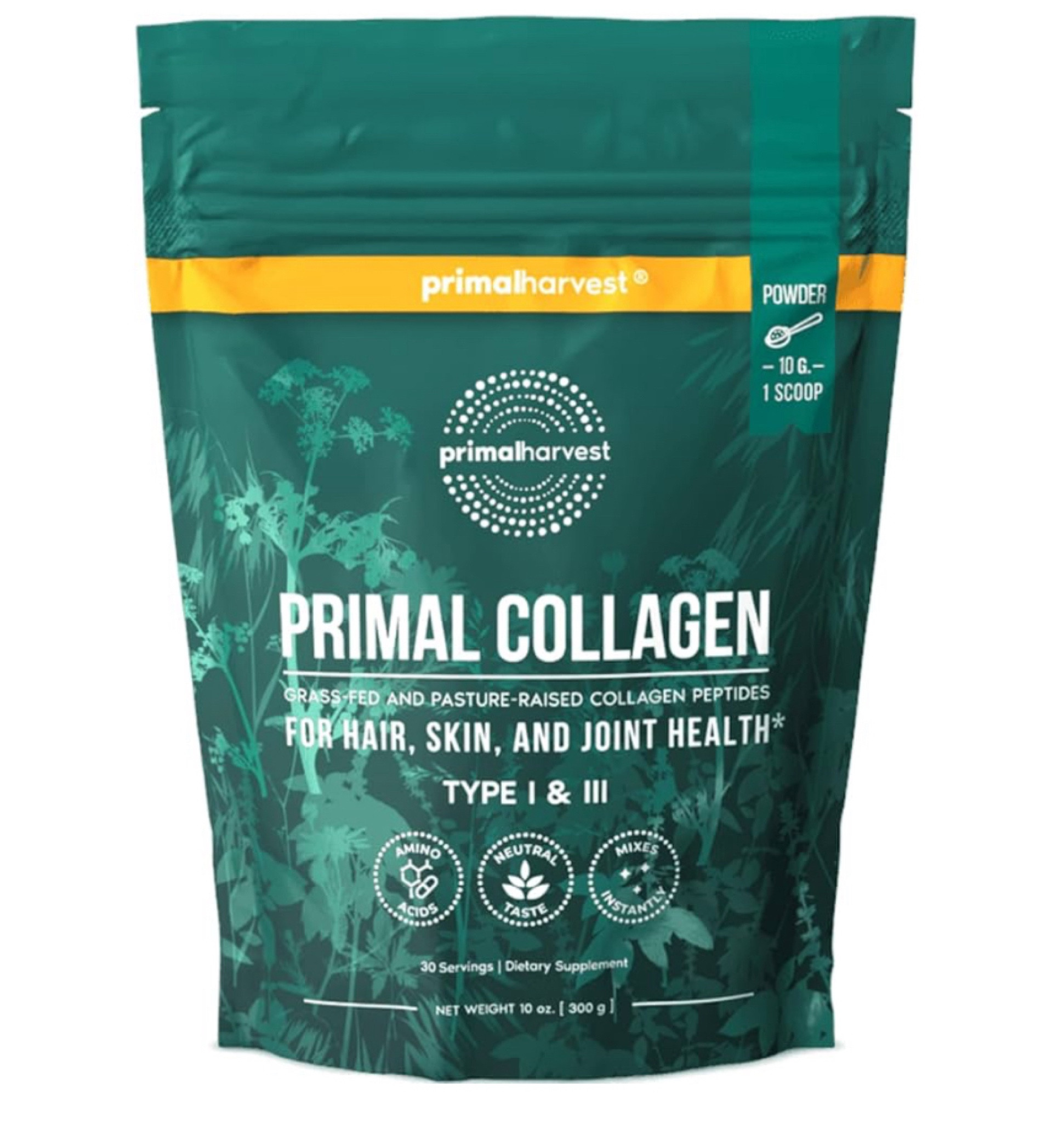 Type 1 and type 3 collagen for hair growth, healthy skin and nails. Also supports joint health #primalharvest #collegen #collegendrink #collegenpowder

#LTKBeauty #LTKFindsUnder50