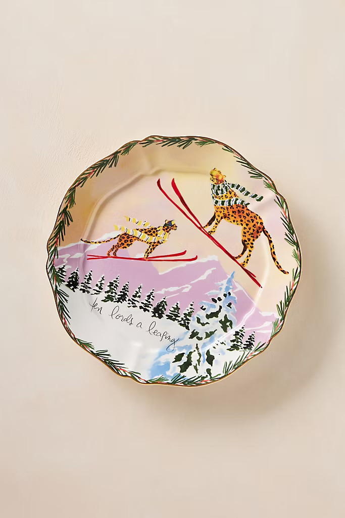 Inslee Fariss Twelve Days of Christmas Menagerie Dessert Plate | Anthropologie (US)