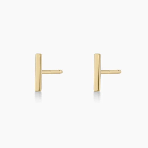 14k Gold Rose Bar Studs | Gorjana