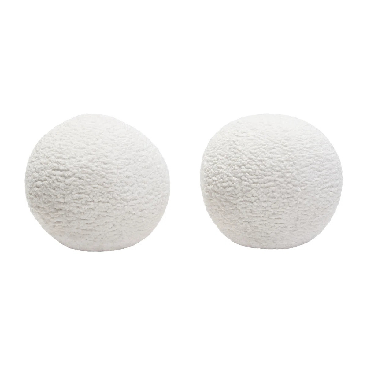 10" Round Accent Pillows In Faux Sheepskin By Diamond Sofa (Set of 2) | Wayfair North America