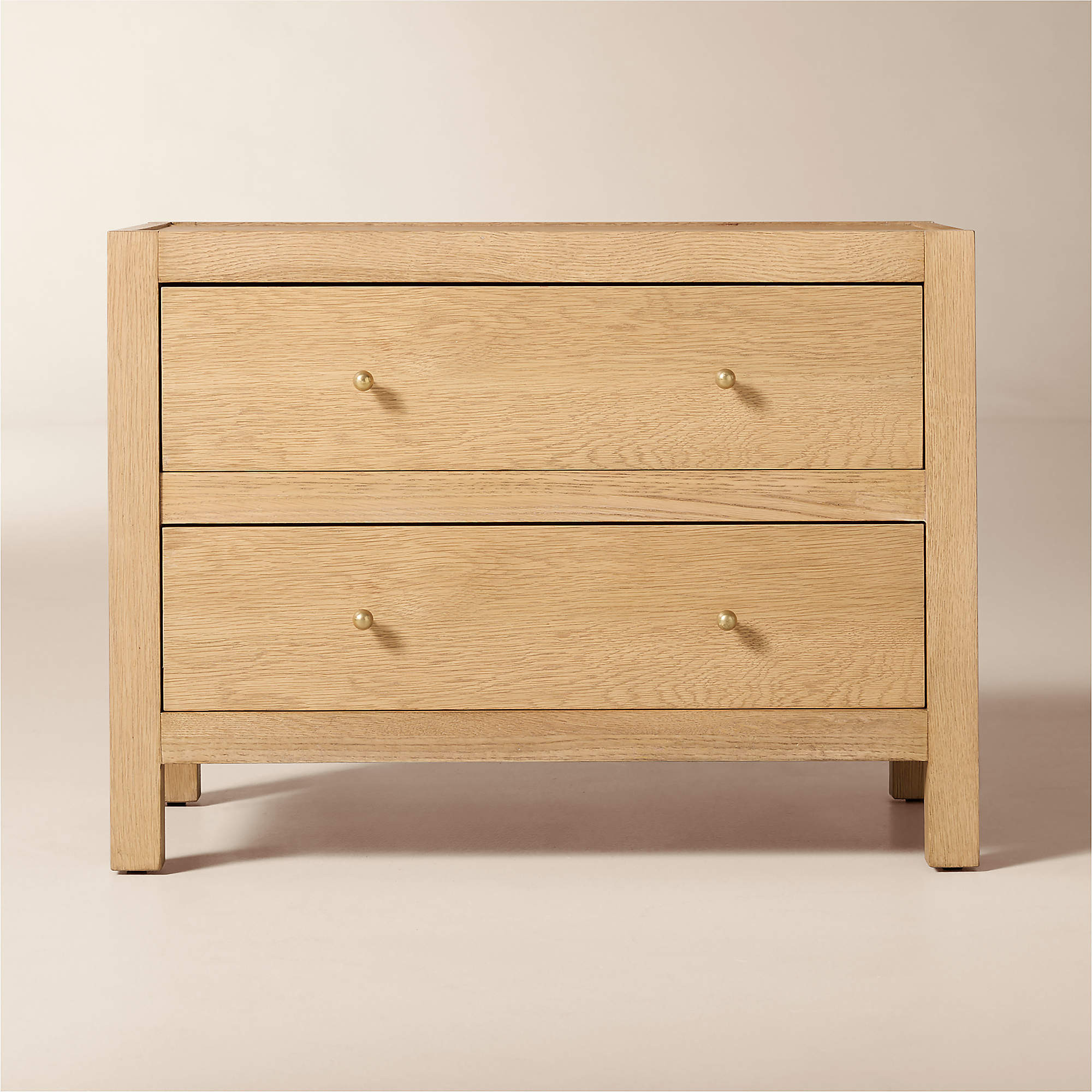 Layton 30" White Oak 2-Drawer Nightstand | CB2 | CB2