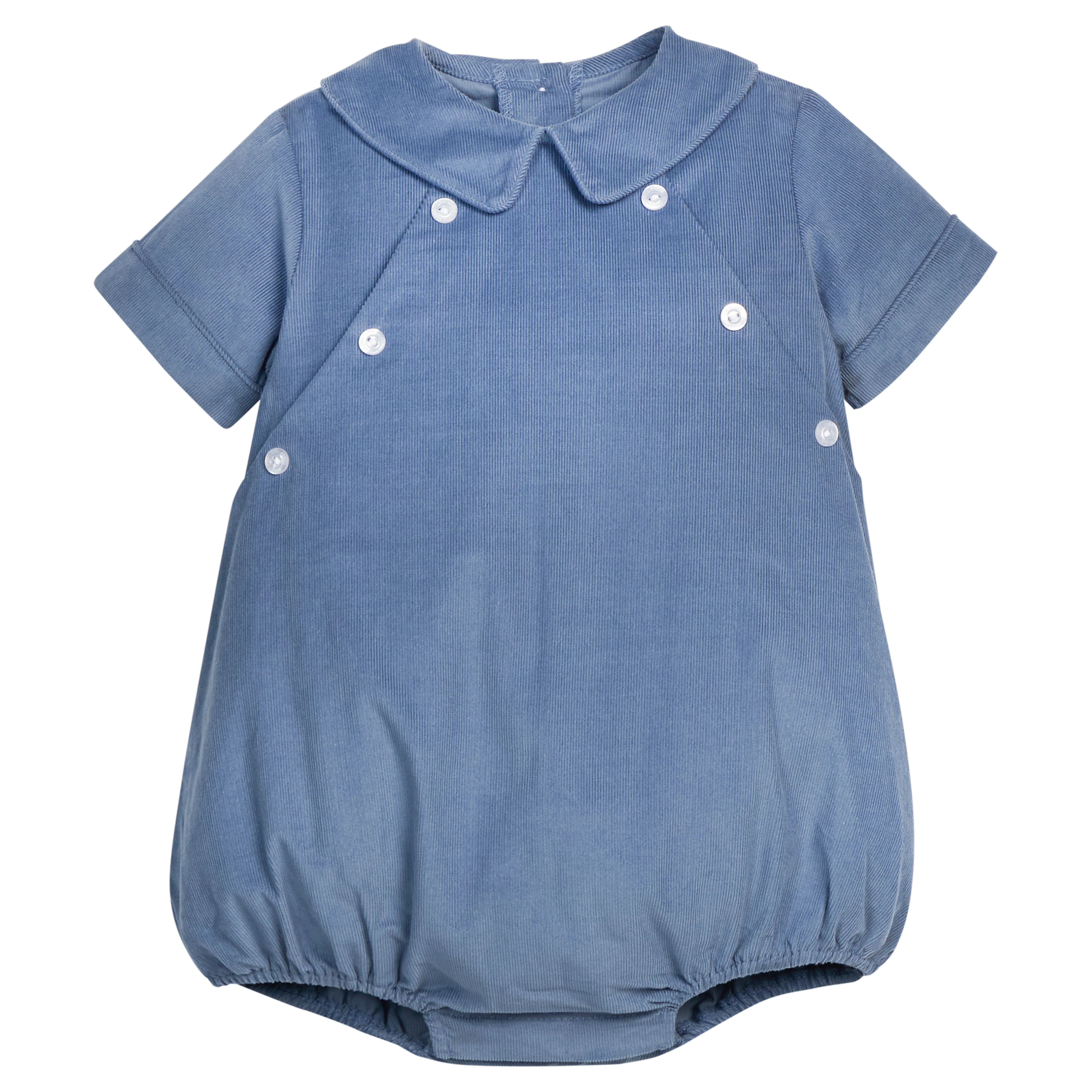 Baby Boy's Walker Bubble - Stormy Blue Corduroy | Little English | Little English