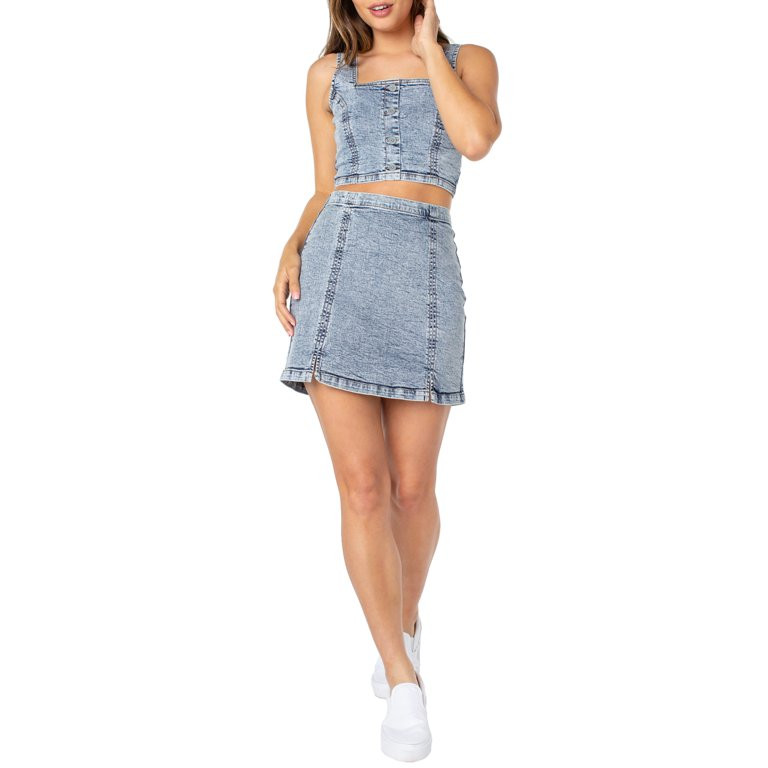 Celebrity Pink Women's Denim Crop Top | Walmart (US)
