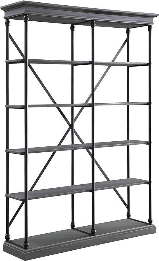 Acme Furniture Rukia Bookshelf, Gray and Black | Amazon (US)