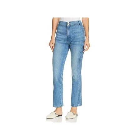 Frame Denim Womens Leon High Waist Denim Cropped Jeans Blue 26 | Walmart (US)