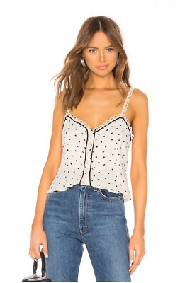 Free People Women’s True To The Heart Tank, Ivory Combo, Medium, MSRP $68, H2 | eBay US