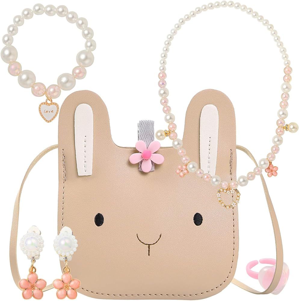 Little Girls Purse Bunny Gifts for Kids Dress Up Jewelry Accessories Birthdays Gift | Amazon (US)