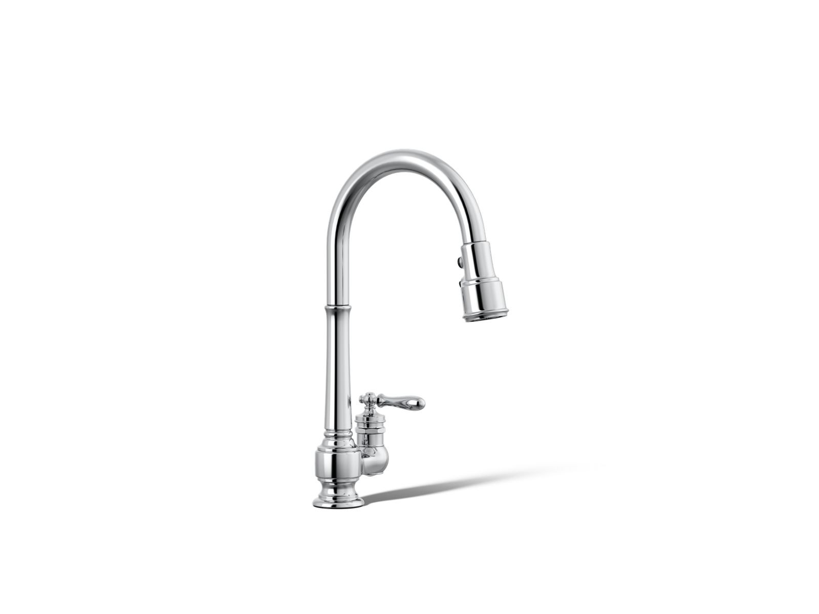 Pull-down kitchen sink faucet with three-function sprayhead | Kohler