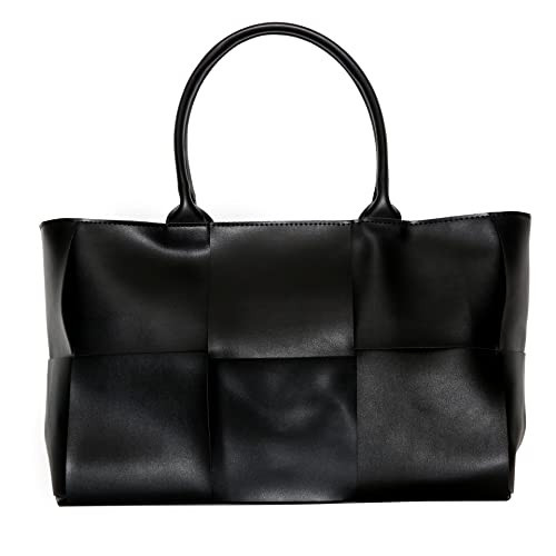 Women Tote Bag for Women Leather Shoulder Bag Large Purse Handbag (Black) | Amazon (US)
