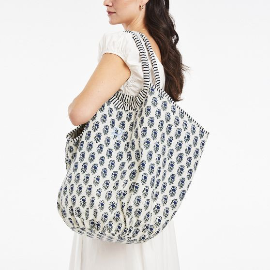 Block Print Oversized Canvas Tote | Mark and Graham