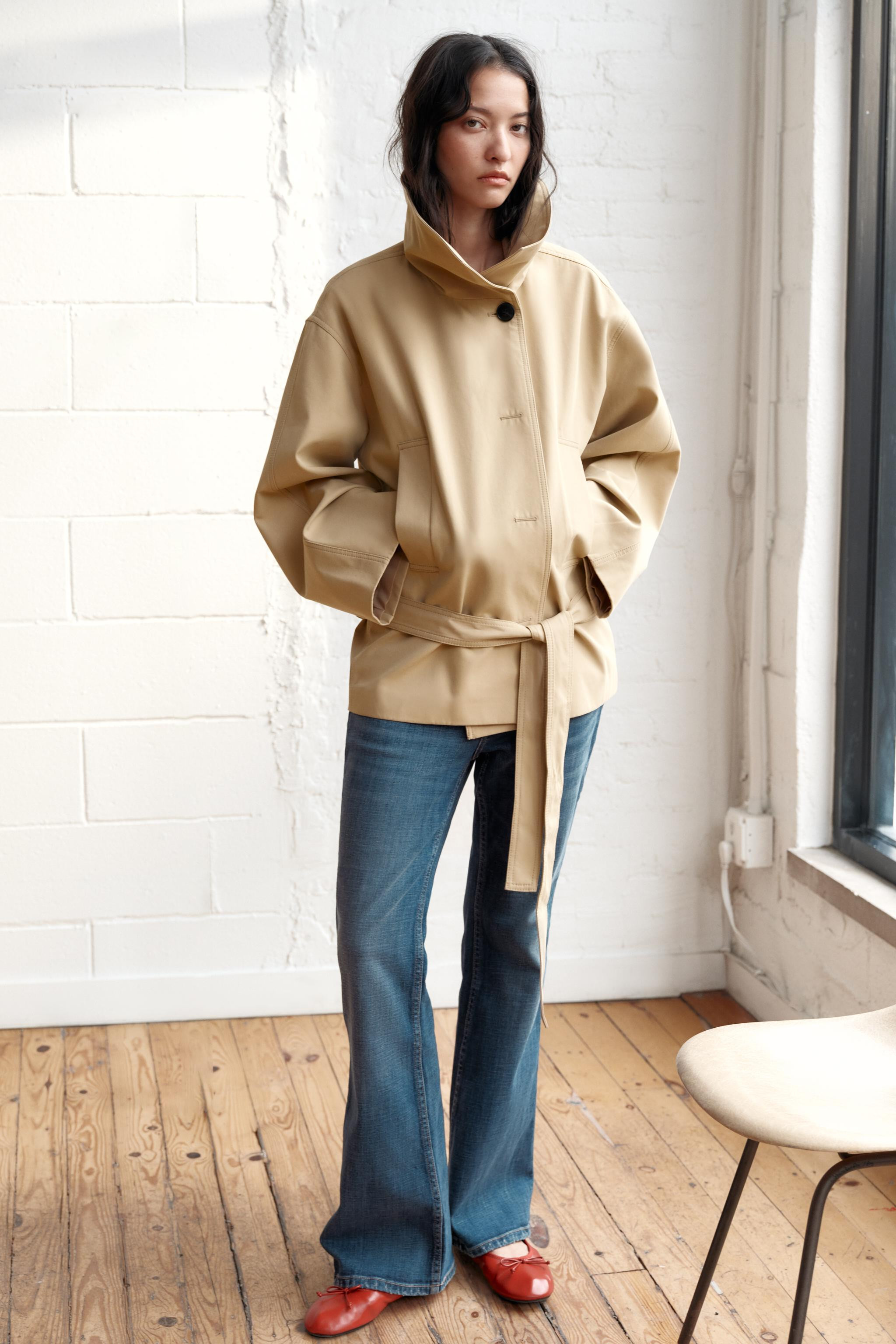 SHORT TRENCH COAT WITH BELT | Zara UK