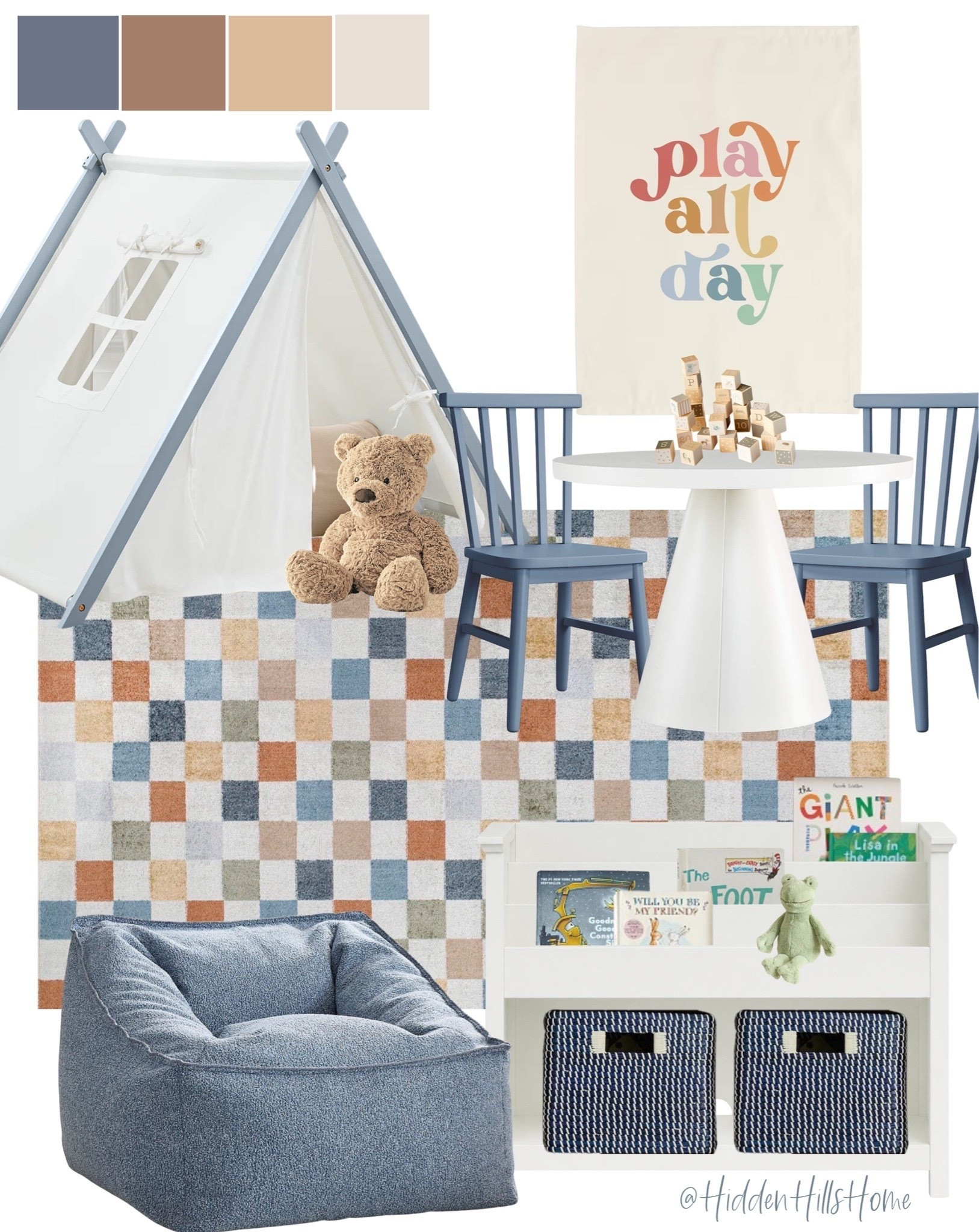 Playroom decor ideas, colorful playroom inspiration, play tent, play table, bookshelf, play room storage, pottery barn kids #playroom

#LTKHome #LTKSaleAlert #LTKKids