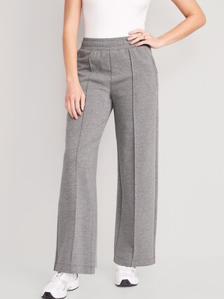 High-Waisted Dynamic Fleece Pintucked Wide-Leg Pants for Women | Old Navy (US)