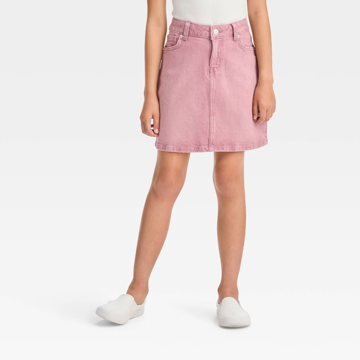 Girls' High-Rise Classic Jean Skirt - Cat & Jack™ Pink | Target
