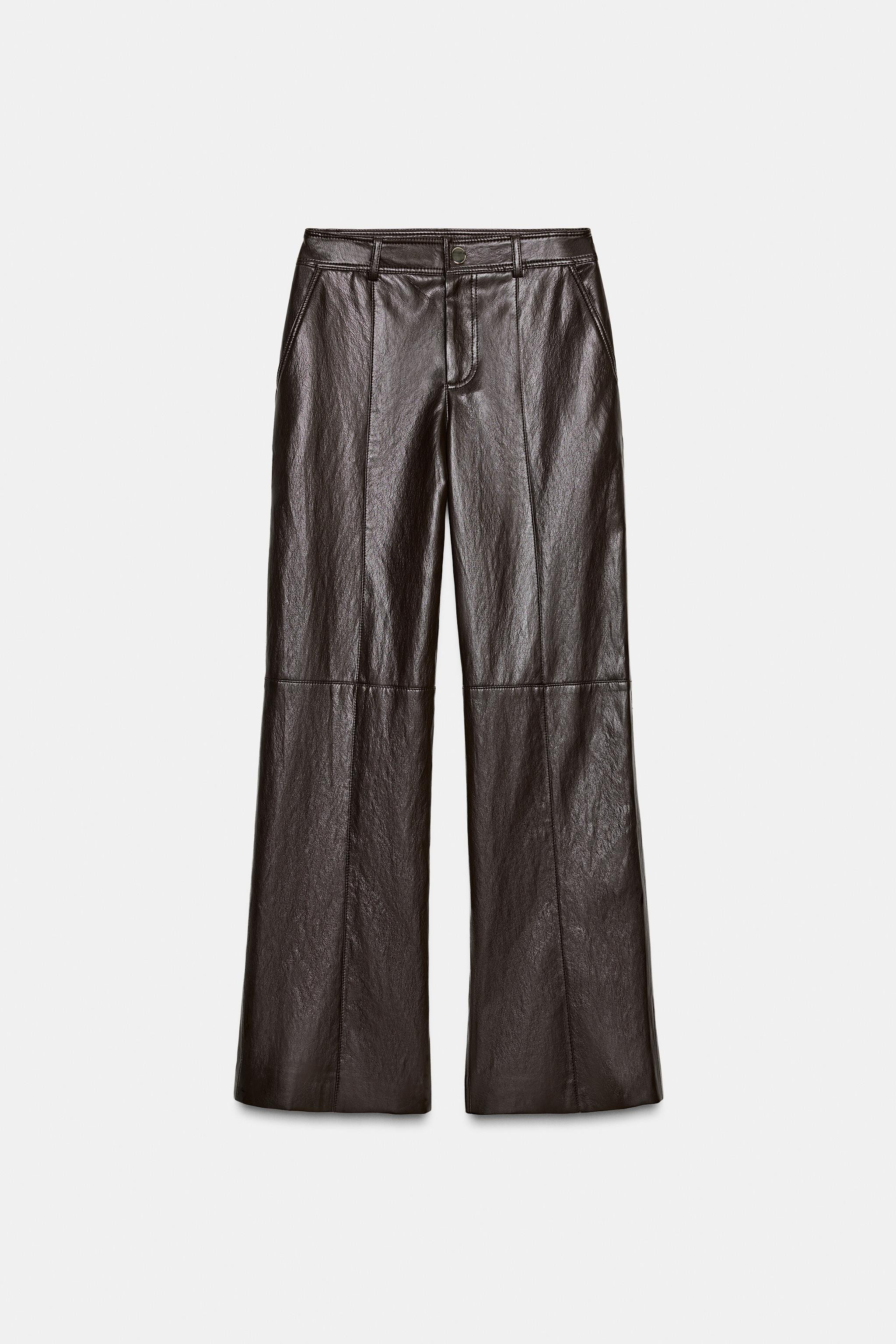 FAUX LEATHER STRAIGHT PANTS | Zara US