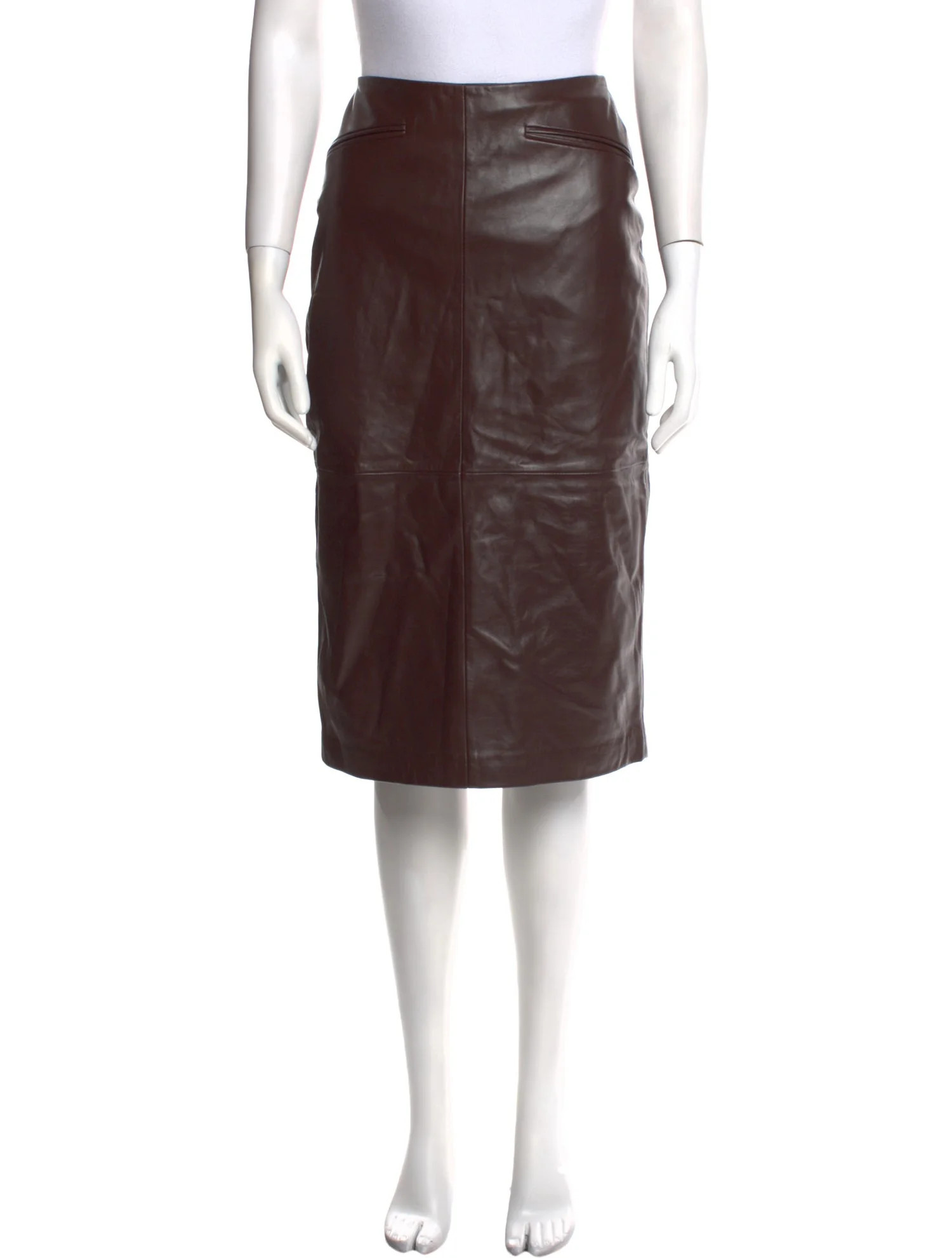 Lamb Leather Knee-Length Skirt | The RealReal