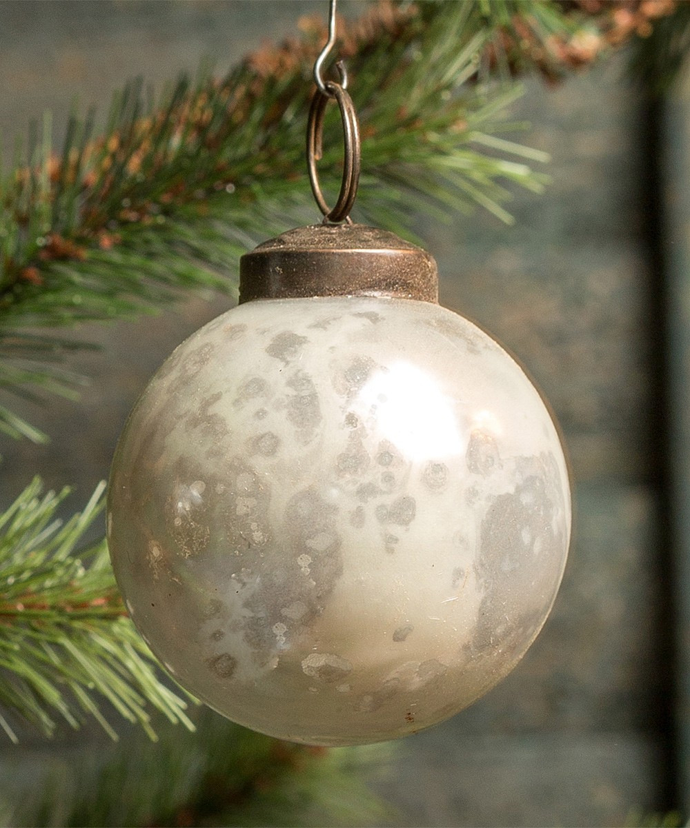 Ragon House Holiday Ornaments white - White Glass Ball Ornament - Set of Six | Zulily