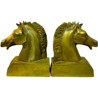 Mid Century Brass Horse Head Bookends Vintage Western Library Decor Equestrian | Etsy (US)