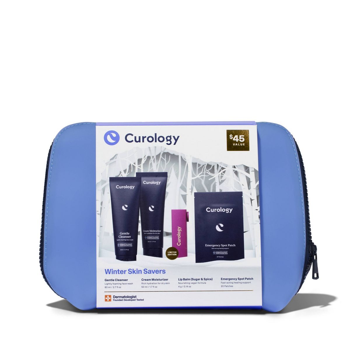 Curology Winter Skin Savers Holiday Skincare Gift Set and Bag - 3ct | Target