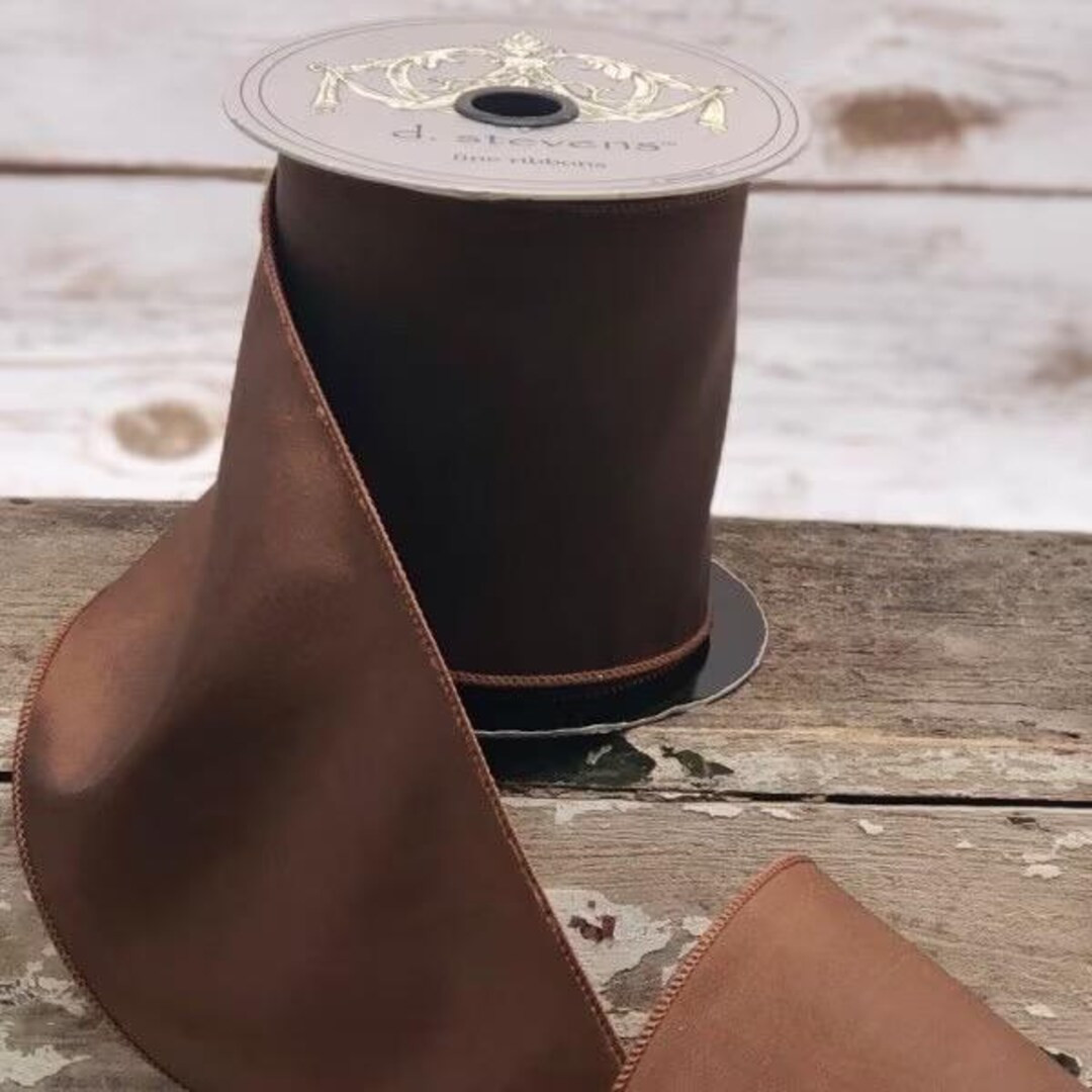 25 Yard X 2.5” Wired Brown Tafetta Ribbon, Holiday D.stevens Ribbon, Brown Dstevens Ribbon, 09-... | Etsy (US)